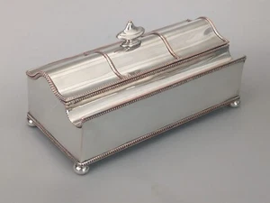 Antique Inkstand with Pen Rest Tray Sheffield Plated on Copper - Picture 1 of 16