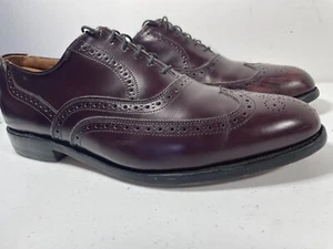Allen Edmonds Lloyd Herren 9,5 Wingtip Oxford Schuhe burgunderfarbenes Leder hergestellt in den USA 0697 - Bild 1 von 12