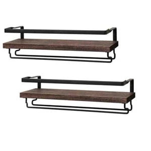 Unbranded Wall Mounted Shelves 6"Dx5"Hx17"W Classic Floating Solid Wood Brown - Picture 1 of 6