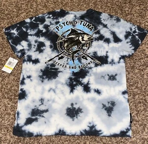 NWT PSYCHO TUNA “Tuna Fishing” Deep Sea Fishing Boys Shirt Size: M 10/12, $34 - Picture 1 of 7