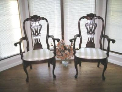 Sillones Henredon Rittenhouse caoba Queen Ann Philadelphia número 8588 2276 Foto 1 de 4