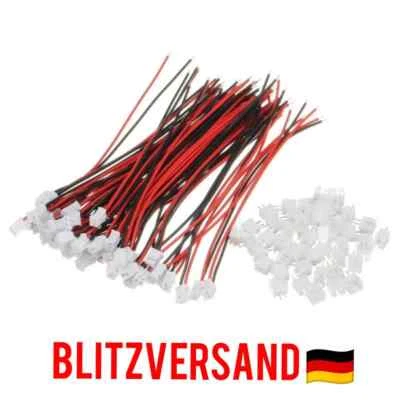 1-100 JST PH kompatibles Kabel 2.0 Micro Mini Stecker 2mm 2pin 26AWG +Buchse PH2 - Bild 1 von 4