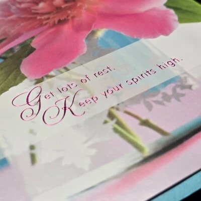 Tarjeta Get Well. Floral. Flor. 4 3/4×6 3/4. con sobre. Sello Foto 1 de 4