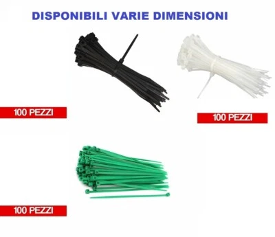 MAURER FASCETTE CABLAGGIO CF 100pz - varie dimensioni e spessori - BIANCO-VERDE-NERO
