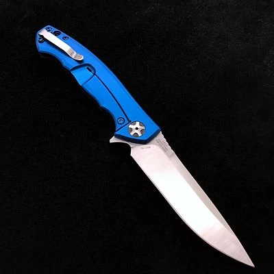  Zero Tolerance ZT 0452CF Plain Edge Folder BWL  25v Blue Ano custom zt452cf - Image 1 of 4