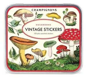 Cavallini - Tin of Decorative Stickers/Labels - Mushrooms/Champignons - Picture 1 of 2