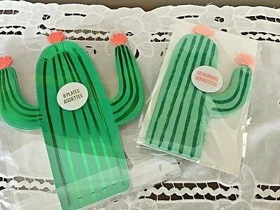 Meri Meri Cactus Party Lot Paper Plates Napkins - Image 1 of 4