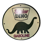 Sinclair Dino Gasoline 12" Round Metal Sign Vintage Retro Caveman Garage