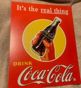 Vintage Coca Cola Werbeschild Blech/Metall Made In USA - Bild 1 von 7