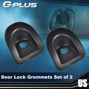 DOOR LOCK KNOB GROMMET BEZEL BLACK PAIR SET OF 2 FIT FOR 2006-2014 FORD MUSTANG - Picture 1 of 8