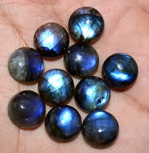 12 mm Natural Labradorite Round Cabochon Lot 10 Pcs Calibrated Loose Gemstones - Picture 1 of 5
