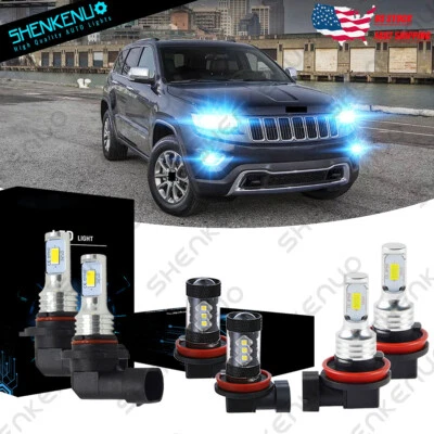 Faro LED azul hielo + kit de bombilla antiniebla YHL para Jeep Grand Cherokee 2014-2018 Foto 1 de 4