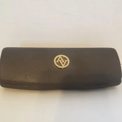 Adrienne Vittadini 眼镜 硬质保护壳 深棕色 带徽章 二手 — 第 1/4 张图片