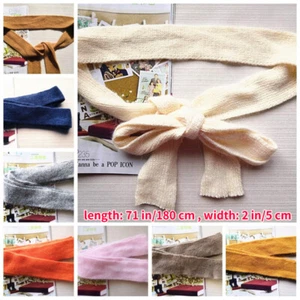 Strick Kunstwolle Gürtelpullover Bund Halstuch Pullover Cardigan Ersatz Krawatte - Bild 1 von 35