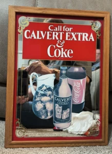 Vintage Calvert Extra & Coke Man Cave Mirror 12" x 16.5" - Picture 1 of 2