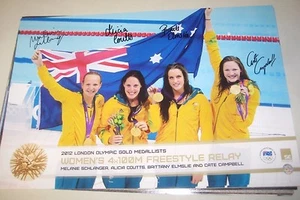  Australian Women 4 x 100 metres Gold Medal London 2012 Print - Signed + COA - Picture 1 of 12