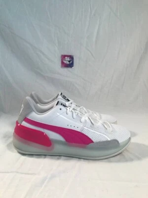 Puma Clyde Hardwood Athletic Shoes 7Y Women's 8.5 Whiye Pink 193847-03 Basketbal - Image 1 of 4