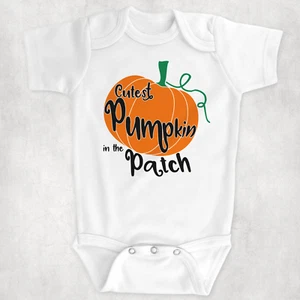 Cutest Pumpkin in the Patch Halloween Baby Vest, 100% Cotton Bodysuit Babygrow - Picture 1 of 1