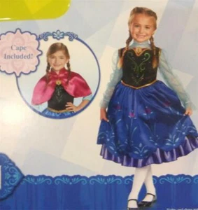 Disney Frozen Anna Costume Medium Size 7-8 Dress Vest Petticoat Cape Cameo New - Picture 1 of 7