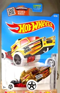 2016 Hot Wheels #43 Super Chromes 8/10 HW POPPA WHEELIE Gold w/White Wheels 5 Sp - Picture 1 of 6