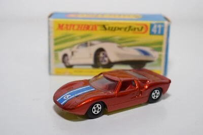 B8 1:60 3 INCH 3 INCH MATCHBOX LESNEY SUPERFAST 41 FORD G.T. MET. MARRONE NUO... - Immagine 1 di 4