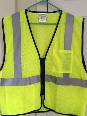 ML Kishigo - Double Pocket Mesh Vest - Style #1537 Color Lime Size Large - Image 1 of 2