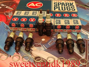 ‘NOS’ AC-43N Spark Plugs ‘4 Green Rings’....Corvette, Chevelle, Impala....etc.. - Picture 1 of 12