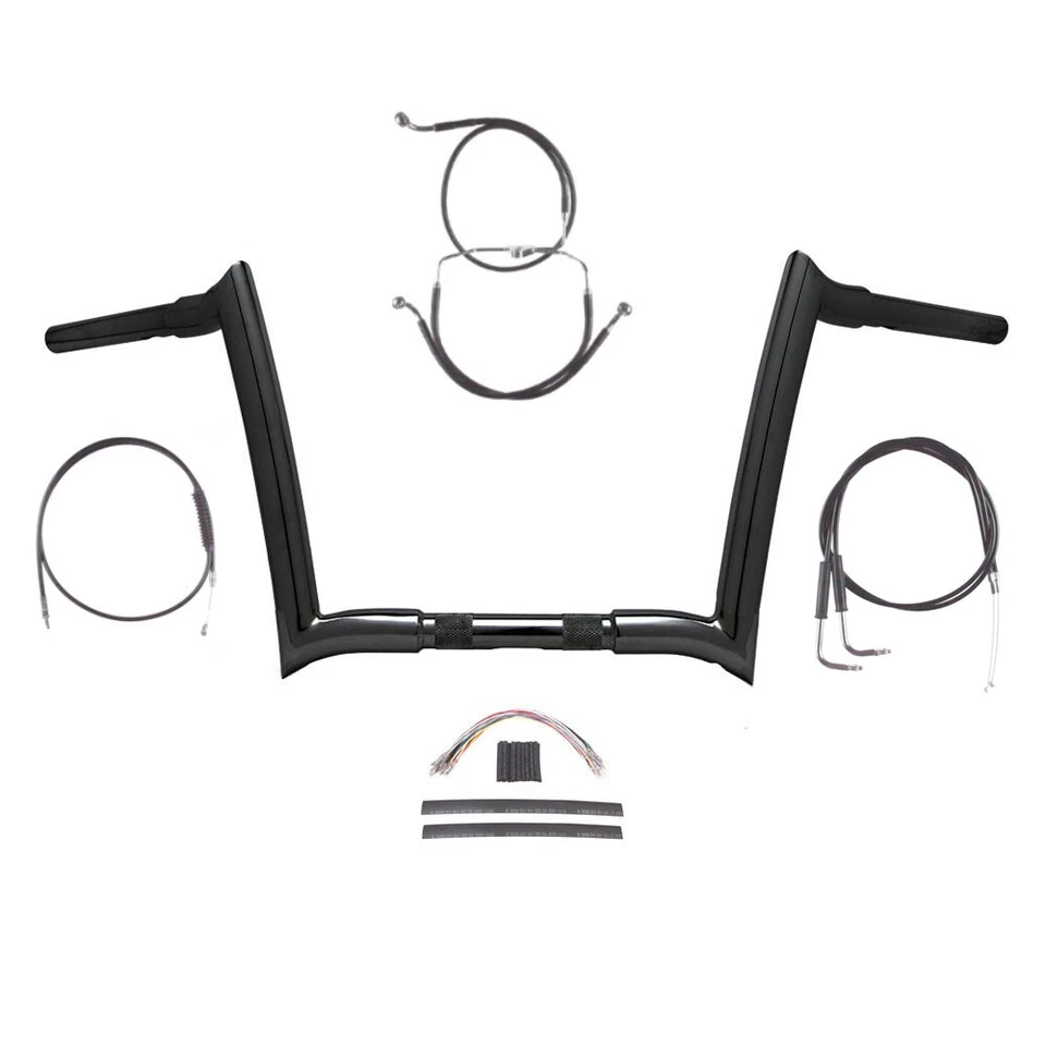 1 1/4" Negro 10" Paul Yaffe Monkey Bar Kit 1996-2006 Harley Road Glide King Foto 1 de 2