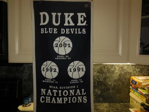 1  18x40 duke blue devils national champions banner/ winning streak Cover
