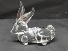 Hand Blown Art Glass Rabbit Bunny Figurine Art Deco