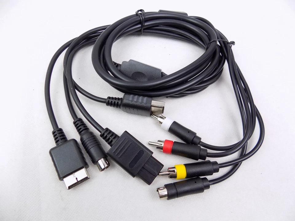 Brand New Multi AV RCA Cable for Nintendo SNES N64 Gamecube Sega Saturn Dream... - Image 1 of 1