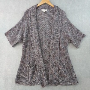 Coldwater Creek Sweater Womens Large Open Wrap Cardigan Knit Short Sleeve - Picture 1 of 15