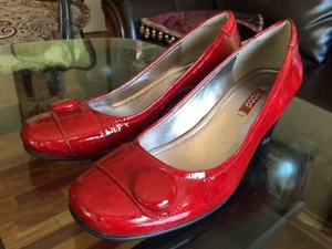 Zapatos de salón ECCO rojos elegantes punta redonda brillantes tacón alto para mujer EU 40 US 9,5 ¡Geniales! - Imagen 1 de 12