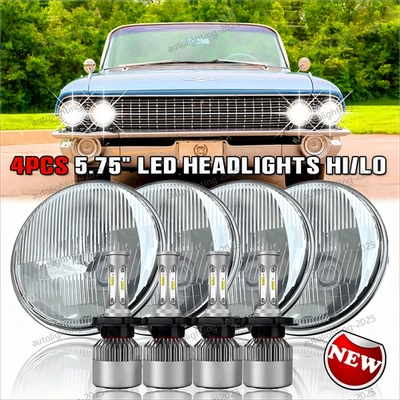 Faros LED de haz alto bajo para Cadillac DeVille 1962-1974 4 piezas 5-3/4" 5,75" Foto 1 de 4