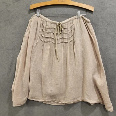 Falda de lino Max Studio para mujer talla grande costera boho campesina resort cordón Foto 1 de 4