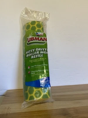 NIP LIBMAN NITTY GRITTY ROLLER MOP REFILL SPONGE HEAD YELLOW & GREEN - 10" - USA - Image 1 of 4