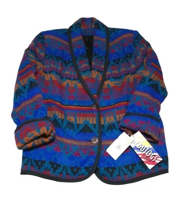 Chaqueta Blazer Vintage Southwestern Azteca Para Mujer Talla M Lana Debutogs EE. UU. NUEVO  Foto 1 de 4