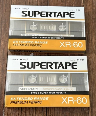 SEALED Radio Shack Realistic Supertape XR-60 Blank Cassette Lot Of 2 - Image 1 of 4