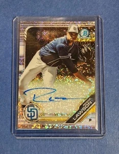 Reggie Lawson 2019 Bowman Chrome Sparkle Refractor RC Rookie Auto /299 - Picture 1 of 2
