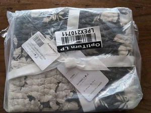 POTTERY BARN Set Of Juliette Toile Pickstitch Shams-Euro-Charcoal-NWT - Picture 1 of 2