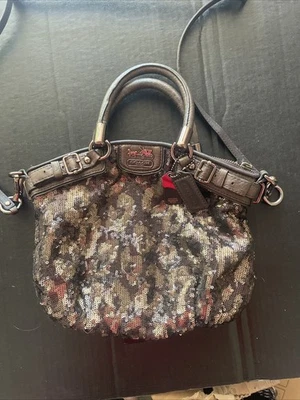 Сумка через плечо Coach Madison Sophia Ocelot с блестками Mini 18638 LTE *поврежденная - Изображение 1 из 4