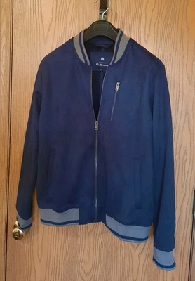Chaqueta de bombardero Ben Sherman para hombre azul imitación gamuza talla M Foto 1 de 4