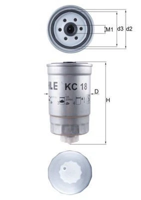 MAHLE KC18 FUEL FILTER - Image 1 of 1