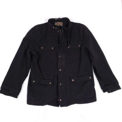 Chaqueta utilitaria 7 For All Mankind mezcla de lana talla XL negra resistente ropa exterior de lujo Foto 1 de 4