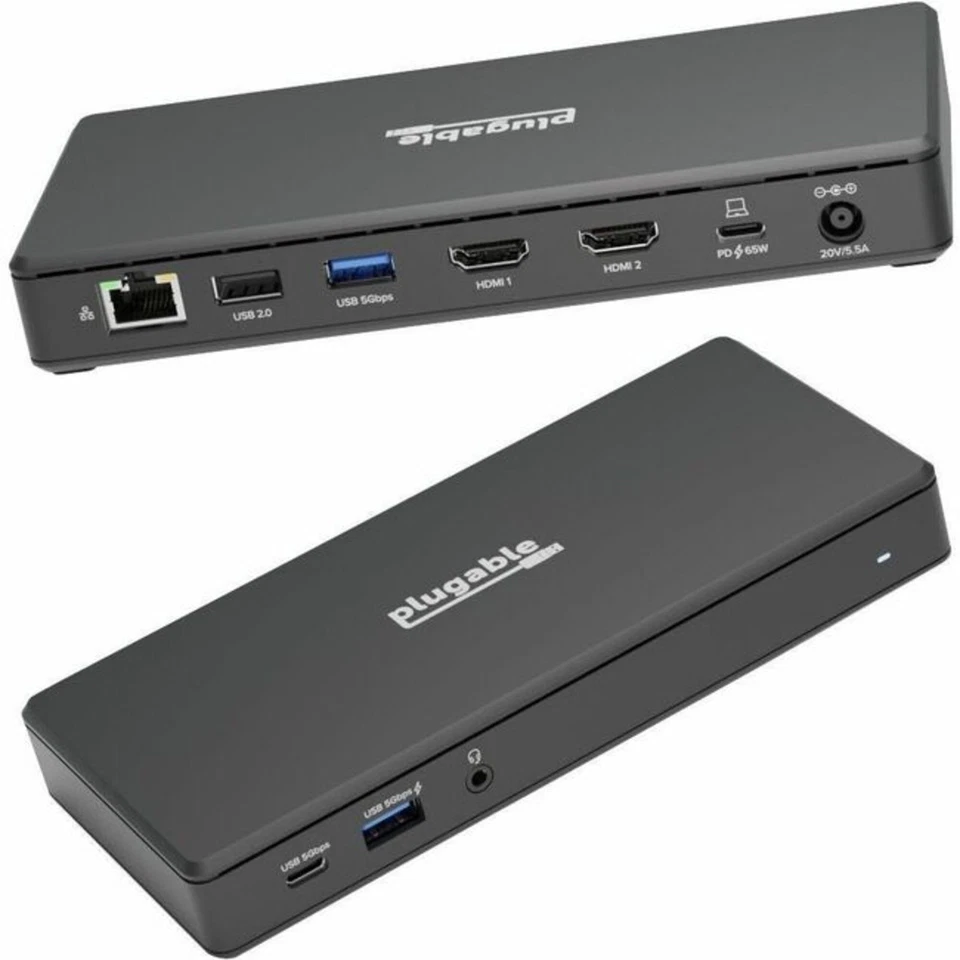 Enchufable - UD-MSTH2 - Estación de Acoplamiento USB C Enchufable Doble Monitor 2 Puertos HDMI, Foto 1 de 1