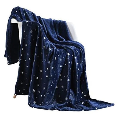  Throw Blanket, Ultra Soft Thick Microplush Bed Blanket, All Twin Navy Blue Foto 1 de 4