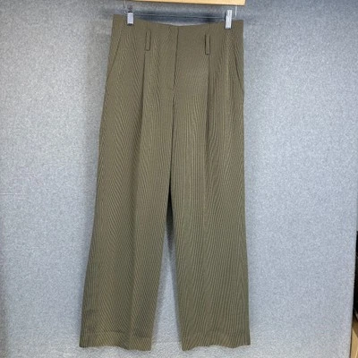  Jones New York Pants Womens Size 4 Olive Green Textured Striped 100% Polyester - Image 1 of 4
