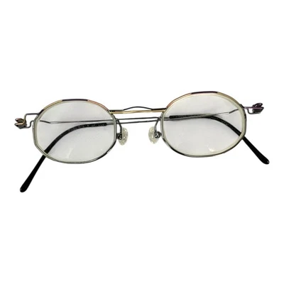 Gafas ovaladas vintage TAXI Italia M-15 41/23 C04 de metal plateado y dorado Foto 1 de 4