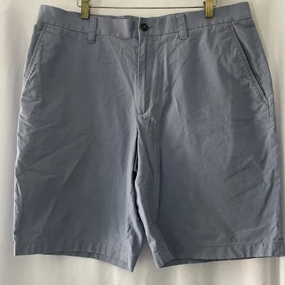 Pantalones Cortos Chinos Deportivos/Informales Perry Ellis Para Hombres Talla 34 Frente Plano Azul Claro Algodón Foto 1 de 4