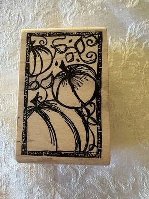 Sello de goma montado en madera magenta Pumpkins In a Frame - Nuevo Foto 1 de 2